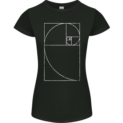Fibonacci-Spirale Goldene Geometrie Mathematik Damen Petite Cut T-Shirt