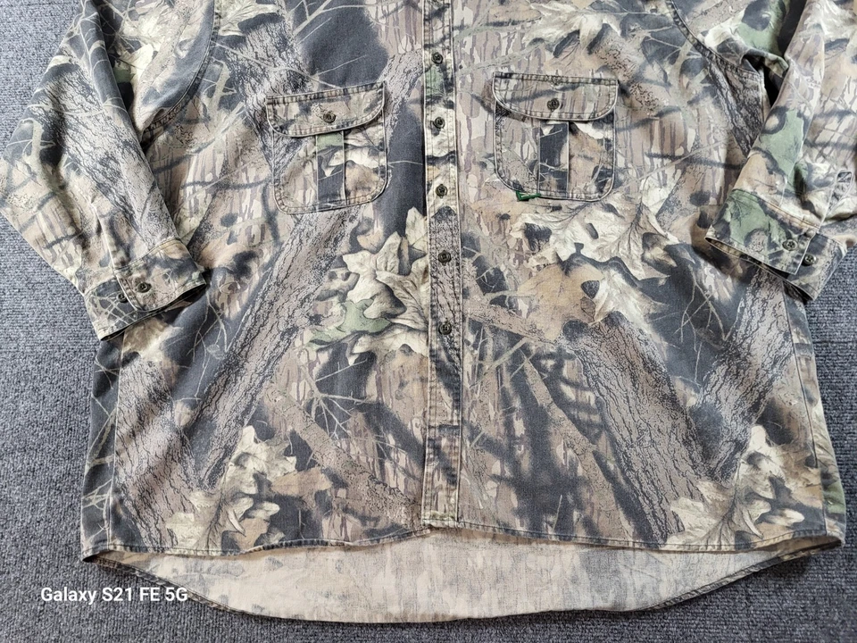 Mossy Oak Brand Camo Hunting Shirt Mens 3XL Break Up Pattern Flap Pockets Button - Image 3 of 4