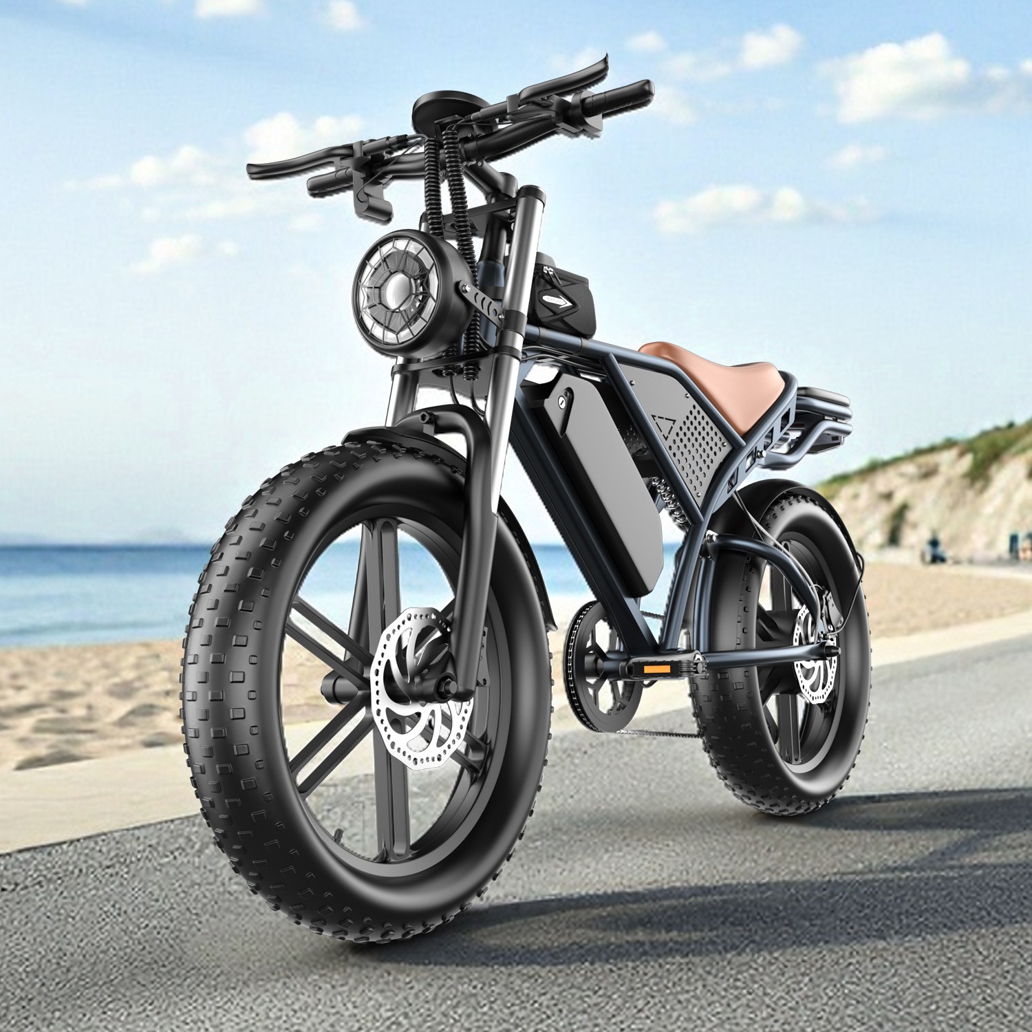 Electric Bike Adult 1500W 30-60Mile 25MPH 20*4" Fat Tire Off-road Mountain Ebike