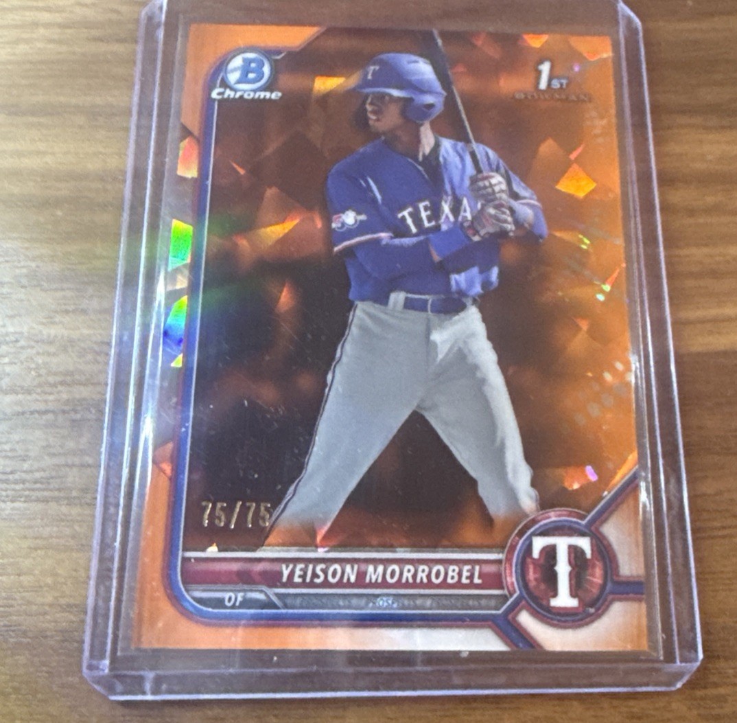 2022 Bowman Chrome Sapphire Yeison Morrobel Orange /75 BCP-200 1st Bowman