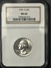 1941-S ** Washington Quarter ** NGC MS66 ** Silver 25¢
