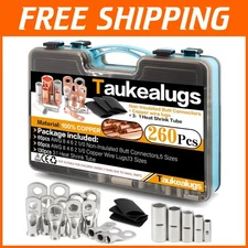 130Pcs Battery Ring Terminals Crimp Connector Kit