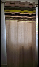 Next Curtains Pair Striped Cotton Linen 135 x 229cm ( 53" x 90") Eyelet Lined