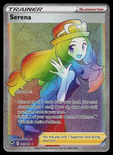 Pokemon Card - Serena Silver Tempest 207/195 Rainbow Rare