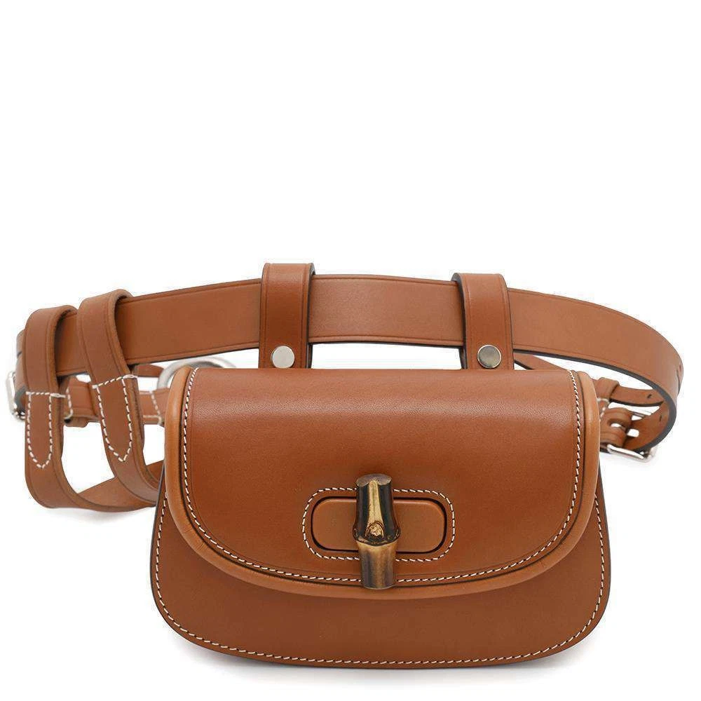 Gucci mini sac en cuir bambou taille 18x10x6 cm marron occasion