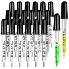 20Pack 1Ml Glass Eye Droppers for Oils, Medicine Lab Use