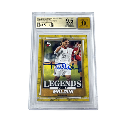Paolo Maldini Signed 2022-23 Topps Superstars Image Variation