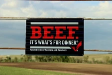 Beef It’s What’s For Dinner Metal Sign 18"x12"
