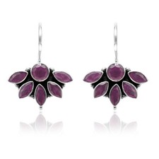Rubin Blumen Ohrring 925 Sterling Silber Natur Rosa Edelstein Ohrring Schmuck