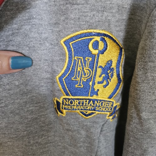 Beetlejuice NWT Northanger Preparatory School Blazer Jacket Women's XS Gray Red - Picture 2 of 3