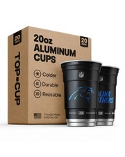 Top Cup NFL Carolina Panthers Aluminum Party Cups, 20oz, 20 Count
