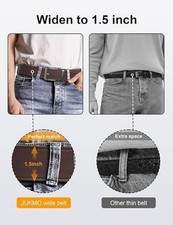 1.5" 38mm Men Leather Ratchet Belt Automatic Slide Buckle Trim to Fit Gift Box