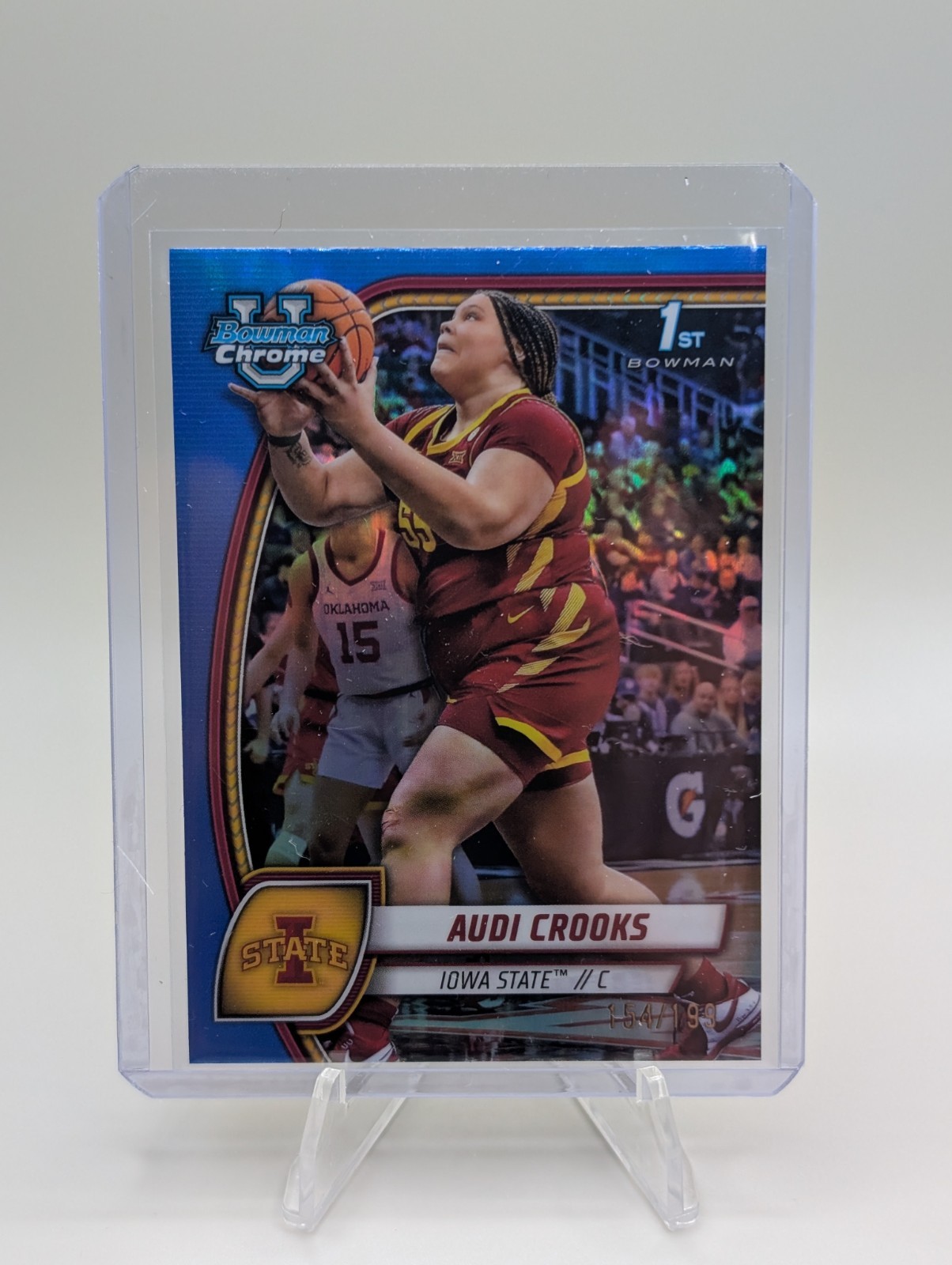 2024-25 Bowman Chrome University AUDI CROOKS 1ST RC BLUE REFRACTOR /199