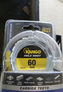 Kango Hole Shot Bi-Metal Holesaw 60mm Diameter Bi-Metal Construction KBMHS60G2
