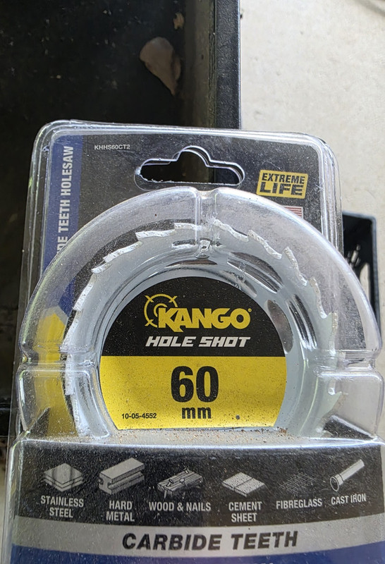 Kango Hole Shot Bi-Metal Holesaw 60mm Diameter Bi-Metal Construction KBMHS60G2