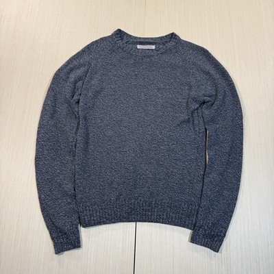 OUTERKNOWN Organic Cotton Crewneck Sweater Men's S Blue Speck Gray Surf Slater