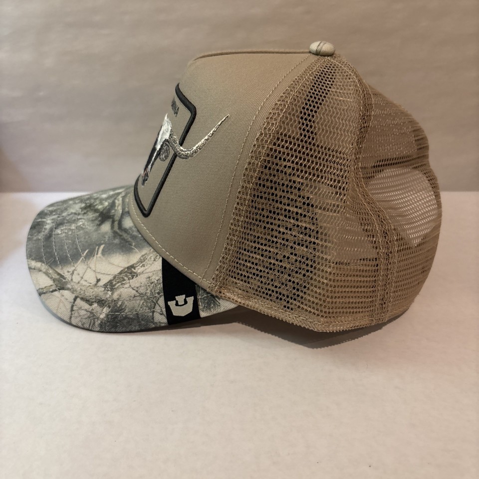 Goorin Bros. The Farm Trucker Hat STAMINA Steer - Beige & Camo Snapback ...