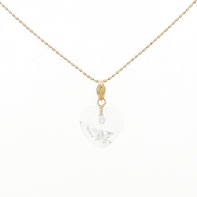 Authentic K18YG Heart Quartz Necklace #260-006-625-3990