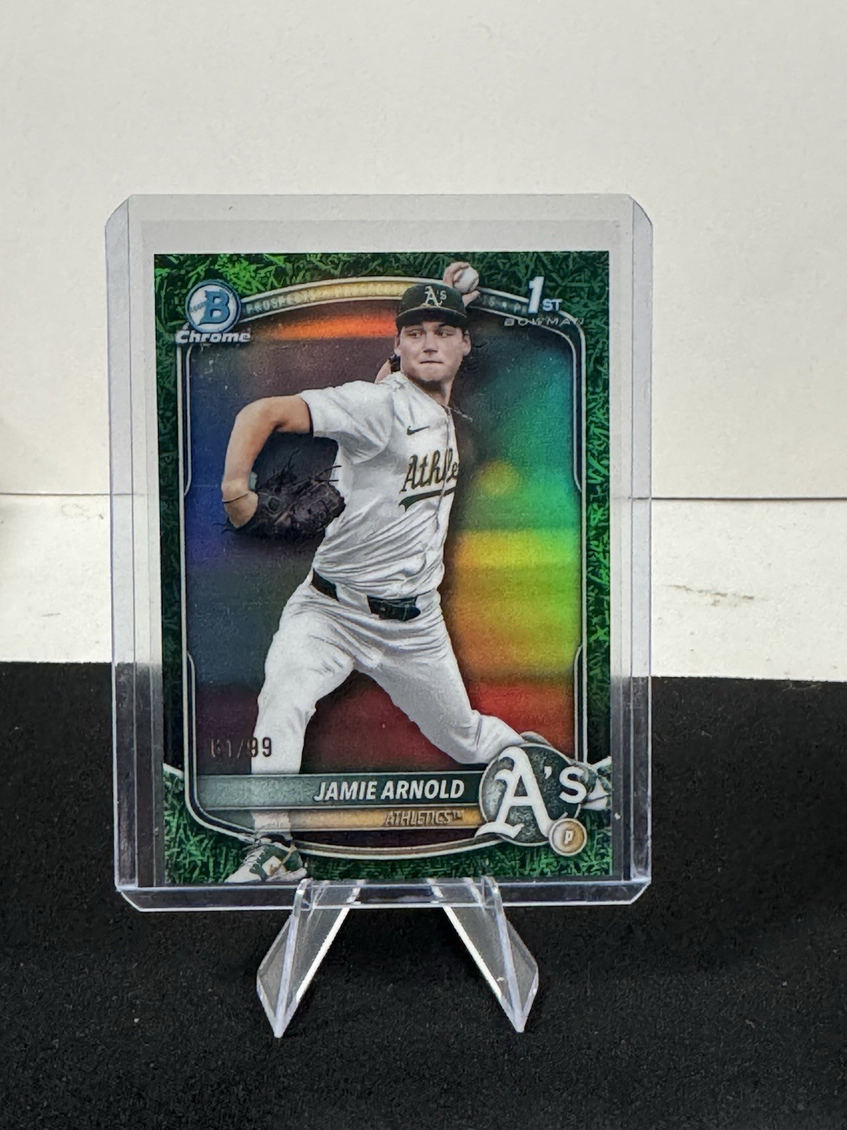 2025 Bowman Draft Chrome 1st Green Grass Jamie Arnold RC /99 BDC-30 Athletics