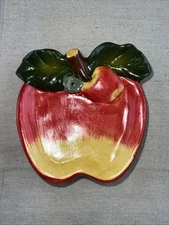 apple ceramic soap dish Spoon rest Or Trinket Dish