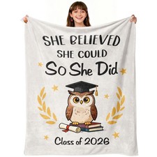 2026 Graduation Gift for Her, Graduation Throw Blanket 60"x50"
