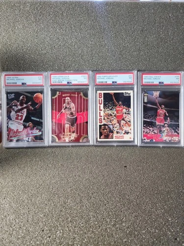 Michael Jordan 4 Card Graded Lot all 4 cards Graded PSA 7 NM (See Description)