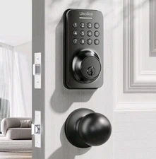 Keyless Smart Entry Door Lock Deadbolt w/ Handle Set, Keypad, Auto Locking