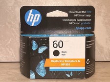 Genuine HP 60 Black Ink Cartridge CC640WN OEM Sealed EXP 06/2026