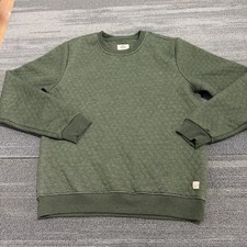 Marine Layer Sweatshirt Mens Medium Green Corbet Quilted Pullover Sweater Crew 
