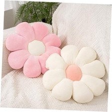 2 Pcs Preppy Pillow Flower Throw Pillows for Girls 15.35 Inch White pink