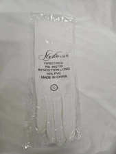 NEW White Cotton Dress Marching Band Gloves Size L StylePlus Large 84% Cotton