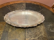 Vintage Silver Plate Oval Buffet Server With Pyrex Glass Insert