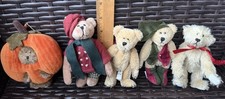 Lot 5 Jtd Bears - 3 Mohair  2 Plush Fur Really Cute Tags As Shown Some Dressed