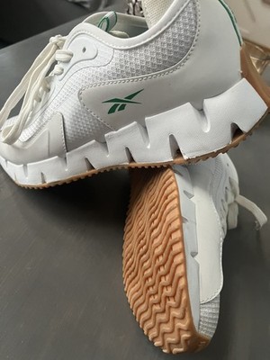 Reebok Zig Dynamica Running Shoes Sneakers Women's Size 8 White Green