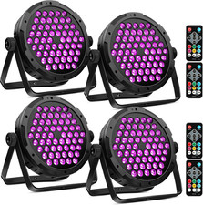60W RGB LED Stage Par Lights 4-Pack - Remote  DMX Control for Events