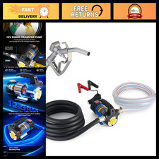 12V Diesel Fuel Transfer Pump with Nozzle  Hoses - Portable Oil Transfer System