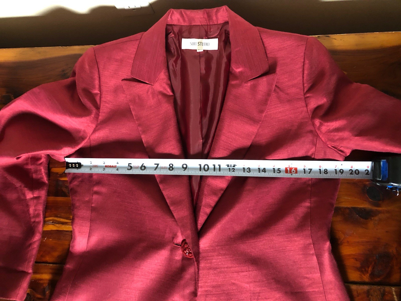 Suit Studio Gorgeous Long Career Suit Jacket Duster Length Blazer Red Size 8 (M)