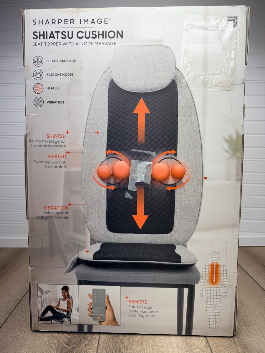 Sharper Image 4-Node Shiatsu Massager Seat Topper NEW IN BOX | eBay