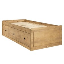 Image of Pine Cabin Bed with 3 Drawers Single Wooden Frame Storage
