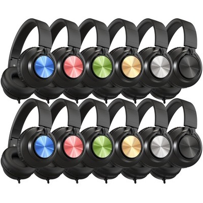 Classroom Headphones Bulk 12-Pack, Headphones Wired with Microphone for Stude...