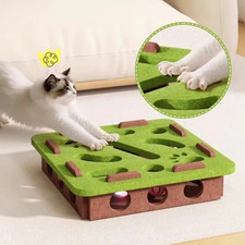 Image of Cat Puzzle Tunnel Toy with Ball Interactive Indoor Kitten Playhouse