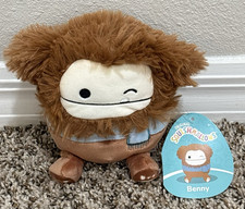 JAZWARES SQUISHMALLOWS 5" BENNY THE BIGFOOT WEARING BLUE SCARF PLUSH NWT