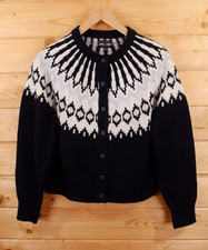 Mercer  Madison Fair Isle Icelandic Nordic Lambs Wool Cardigan Jumper M 12 38
