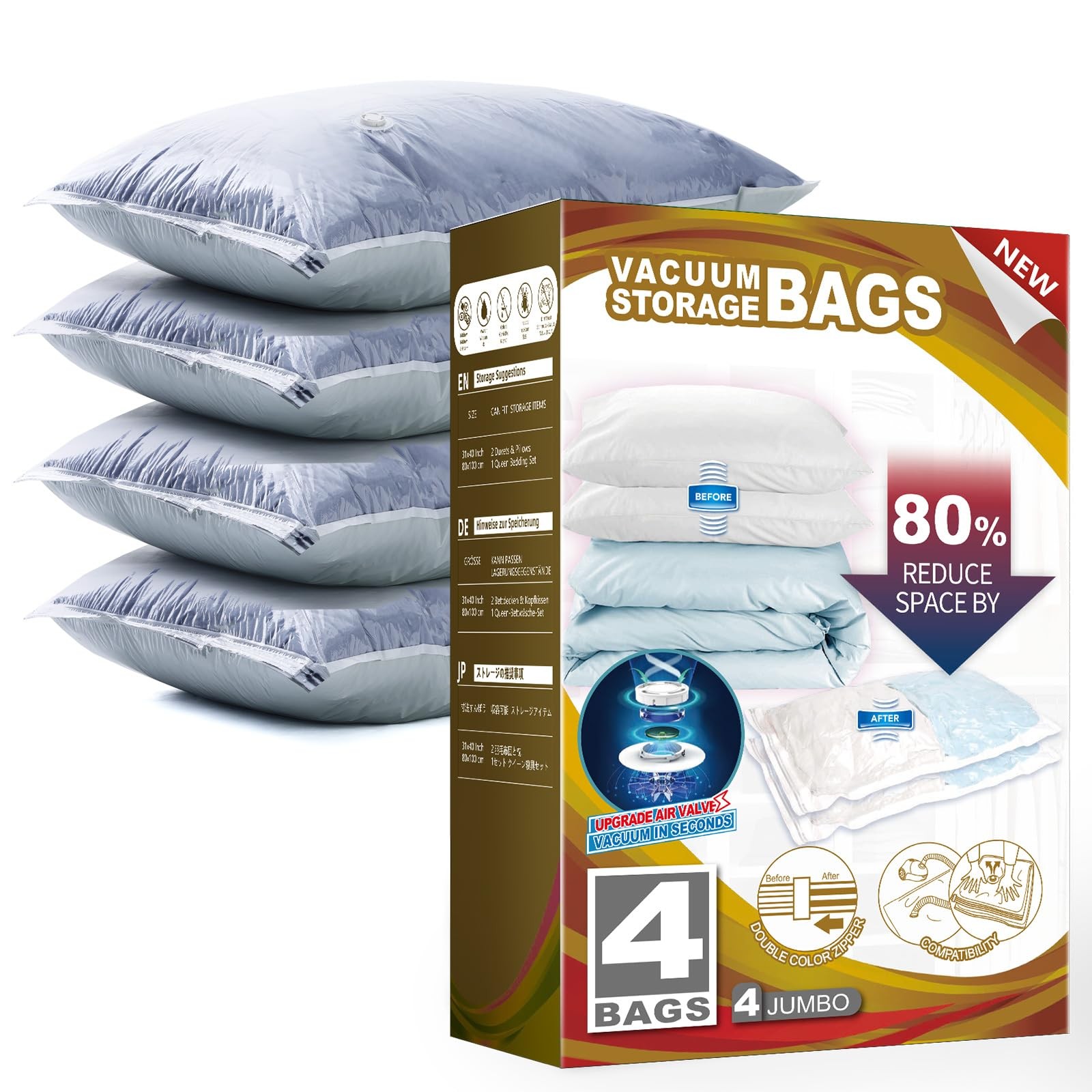 Sac sous vide vetement aspirateur pour ranger et protéger les couettes volumineuses
