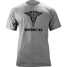 US Army Medical Branch Insignia Caduceus Veteran Graphic T-Shirt