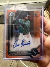 2022 Bowman Chrome  Orange Refractor Auto #’rd /25 Juan Querecuto #CPA-JQ + Ref