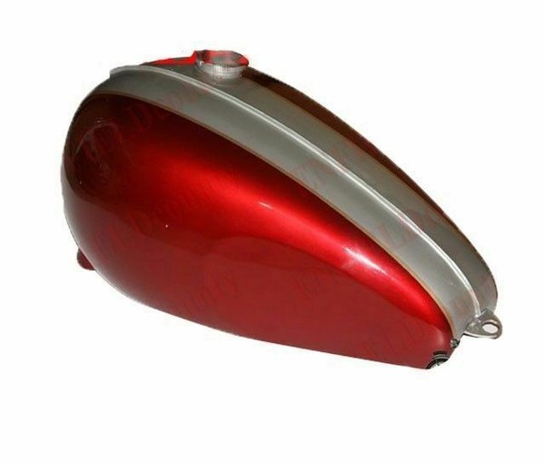 FüR Triumph T120 Bonneville 1959 Kraftstofftank Bonnie Kirsche Silber Streifen-image
