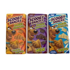 3 Scooby Doo Scooby Snacks Chocolate Bars Peanut, Milk, White Doggy Safe Treats 