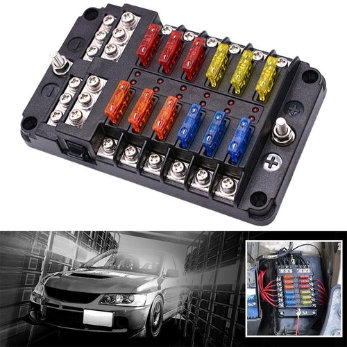 Car Boat Fuse Box Holder With 6 Ways 12 Ways Fuse Holder Block'' I3P1 Y4C0 - Picture 4 of 21