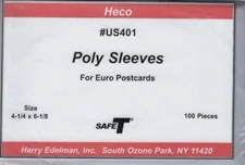 100 Poly Safe T Sleeves Euro Postcards 4 1/4 x 6 1/8 Protection Bags HECO US401
